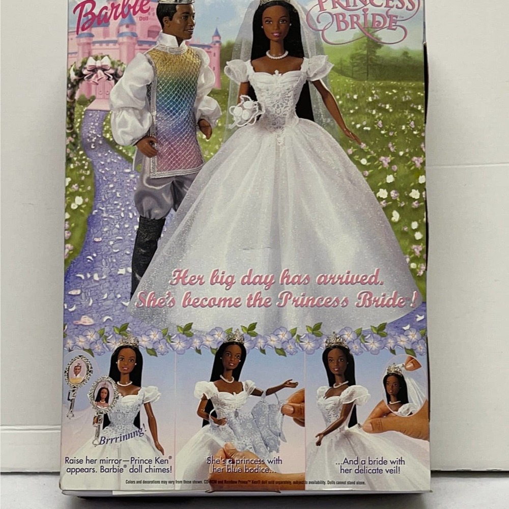 Mattel 2000 African American Princess Bride Barbie #28252 - Picture 6 of 8